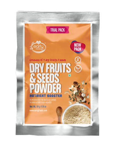 Early Foods (Trial Pack) Dry Fruits and Seeds Powder for Kids - Blend of 7 Indian Super Foods 50g