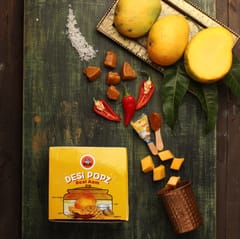 GO DESi Sweet Real Aam, Pack of 40 Pieces, Desi popz, Aam Candies, Lollipop for Kids, Raw Mango Candy, Fruit Snacks, 360 gm