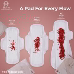 Be Me - Sanitary Pads for Women - XL (Double Wings) - Heavy Flow/Overnight Pads - Pack of 60 Pads - With Disposal Pouches, Rash Free,Biodegradable, Anti Bacterial Napkins