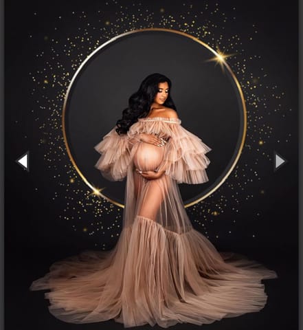 Maternity gown Shinny brown with inner