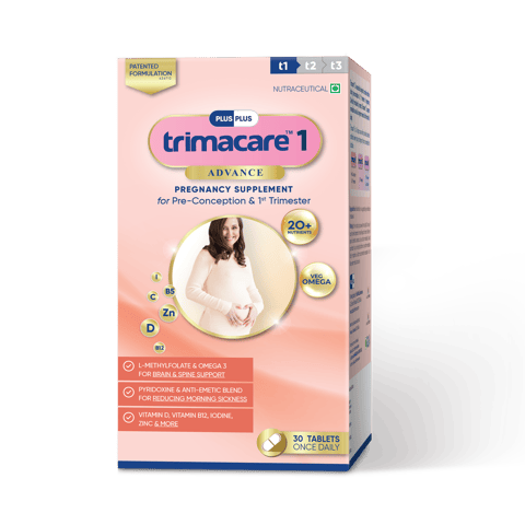 TRIMACARE™ 1 Advance Prenatal Vitamins for Pregnancy with folic acid, DHA, Iron, Zinc, Vit A & Omega 3|First Trimester