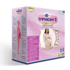 TRIMACARE™ 3 Advance Prenatal Multivitamin for Pregnancy | Folic Acid | Vitamin C | Vitamin D | Vitamin k | Calcium, Iron, Magnesium | Omega 3 Fatty Acid | Third Trimester