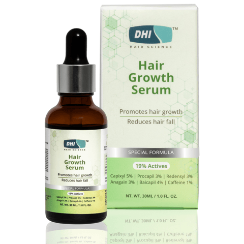 DHI Hair Growth Serum with 5% Capixyl, 3% Procapil, 3% Redensyl, 3% Anagain, 4% Baicapil & 1% Caffeine |19% Hair Growth Actives | For Hair Fall Control | Promotes Hair Growth | Increase Hair Density | For Men and Women | 30 ml